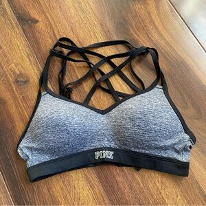 4/$20 PINK Victorias Secret Molded Sports Bra Lattice Back Hook Closure